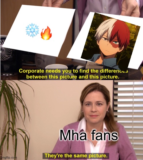 They're The Same Picture Meme |  ❄️🔥; Mha fans | image tagged in memes,they're the same picture | made w/ Imgflip meme maker