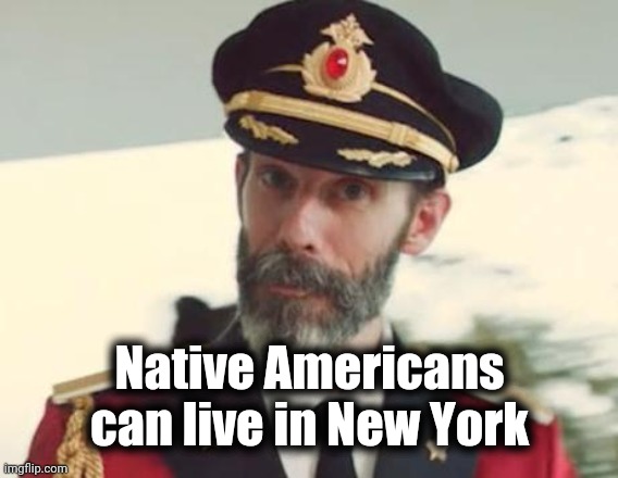 Captain Obvious | Native Americans can live in New York | image tagged in captain obvious | made w/ Imgflip meme maker