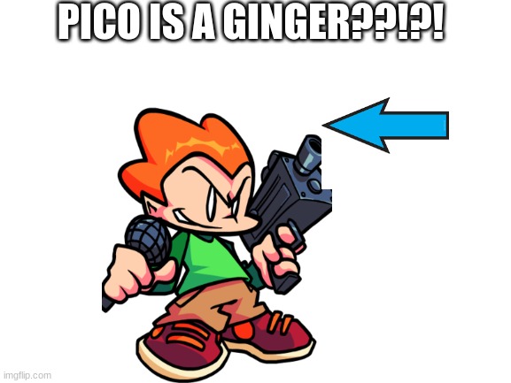 wtf | PICO IS A GINGER??!?! | image tagged in blank white template | made w/ Imgflip meme maker