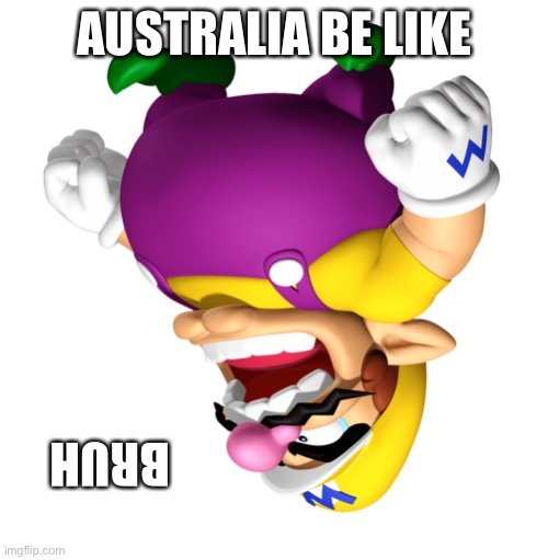australia be like | AUSTRALIA BE LIKE; BRUH | image tagged in wario looking up,australia | made w/ Imgflip meme maker