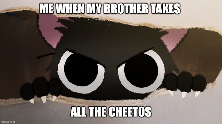 Kitbull MAAAAAAAD | ME WHEN MY BROTHER TAKES; ALL THE CHEETOS | image tagged in lol so funny,kitten,mad | made w/ Imgflip meme maker