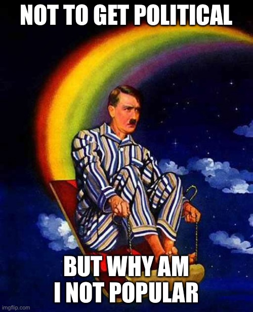 Random Hitler | NOT TO GET POLITICAL; BUT WHY AM I NOT POPULAR | image tagged in random hitler | made w/ Imgflip meme maker