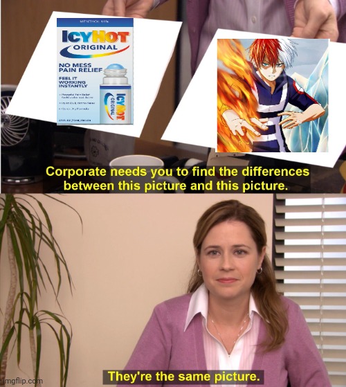 Icyhot and shoto todoroki | image tagged in memes,they're the same picture,shoto todoroki | made w/ Imgflip meme maker