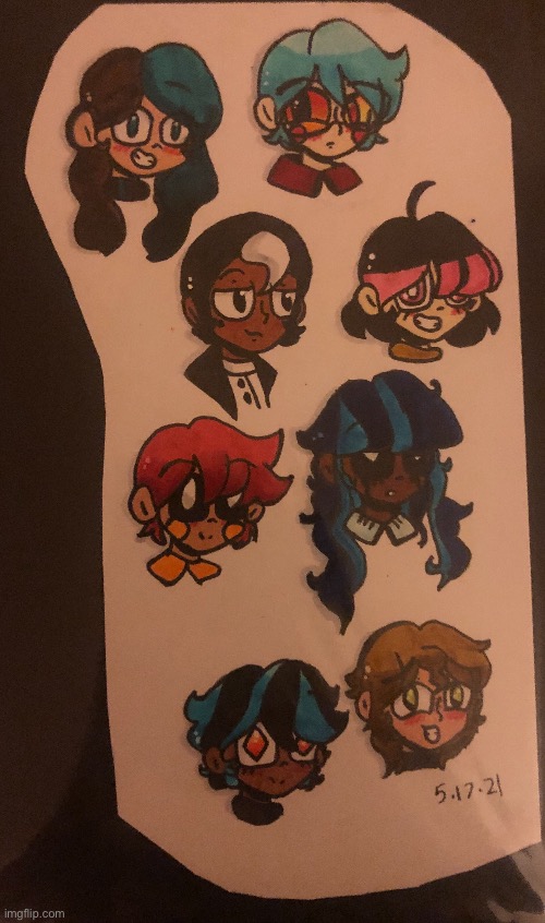 Updated OC’s! (Sorry for the bad lighting) | image tagged in original character,drawings | made w/ Imgflip meme maker