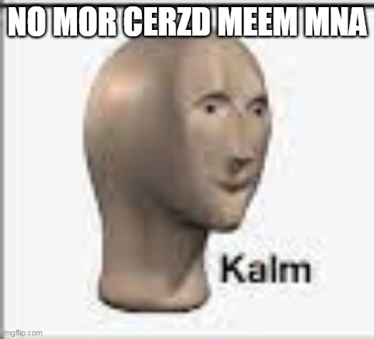 NO MOR CERZD MEEM MNA | made w/ Imgflip meme maker