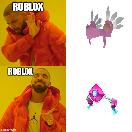 Pink valk at home | ROBLOX; ROBLOX | image tagged in memes,drake hotline bling,roblox,roblox meme,roblox triggered,roblox oof | made w/ Imgflip meme maker