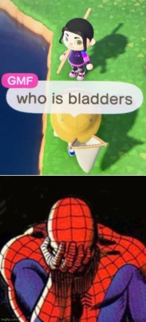 I think you forgot an L | image tagged in memes,sad spiderman,funny,animal crossing | made w/ Imgflip meme maker