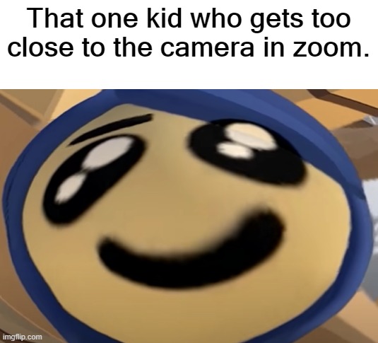 The next thing you know they sound like their in a war zone. | That one kid who gets too close to the camera in zoom. | image tagged in zoom,online school | made w/ Imgflip meme maker