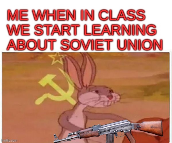 enter name here | ME WHEN IN CLASS WE START LEARNING ABOUT SOVIET UNION | image tagged in ak | made w/ Imgflip meme maker