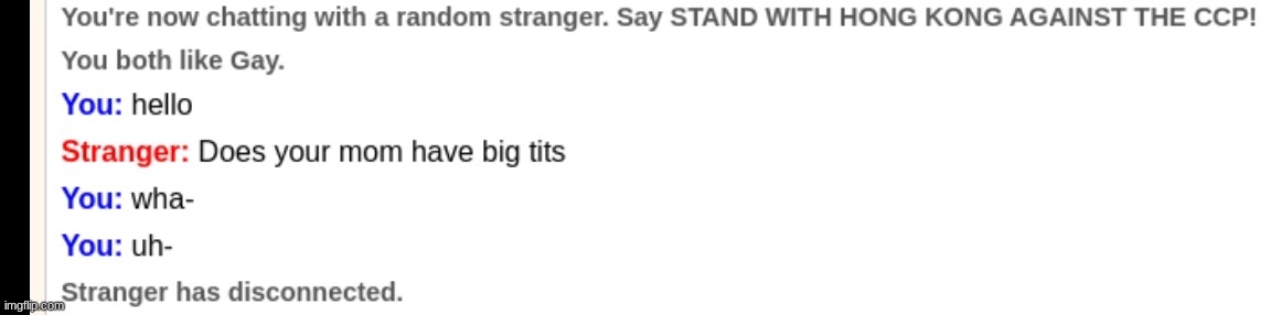 i was on Omegle and this happend XDDD | image tagged in omegle | made w/ Imgflip meme maker