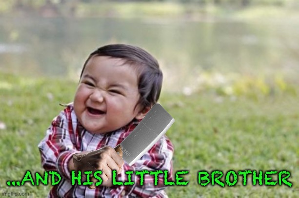 Evil Toddler Meme | ...AND HIS LITTLE BROTHER | image tagged in memes,evil toddler | made w/ Imgflip meme maker
