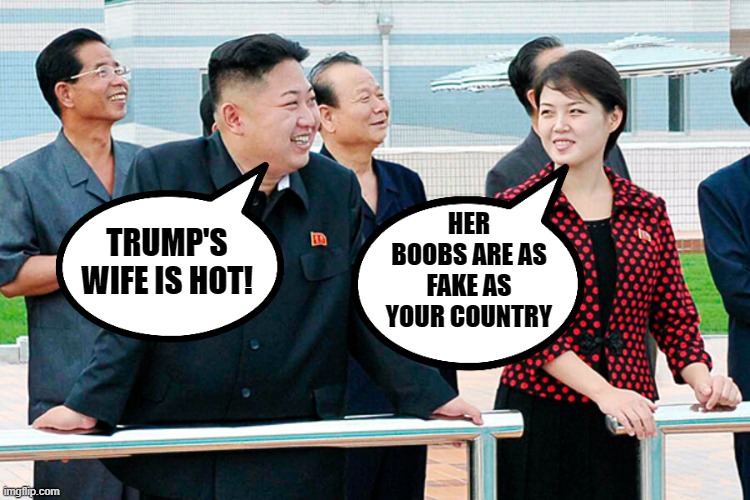 TRUMP'S WIFE IS HOT! HER BOOBS ARE AS FAKE AS YOUR COUNTRY | made w/ Imgflip meme maker
