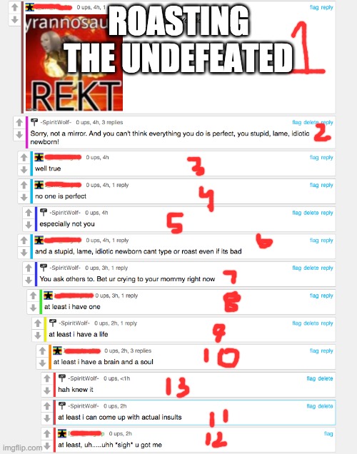 I roasted the undefeated! Finally! | ROASTING THE UNDEFEATED | made w/ Imgflip meme maker