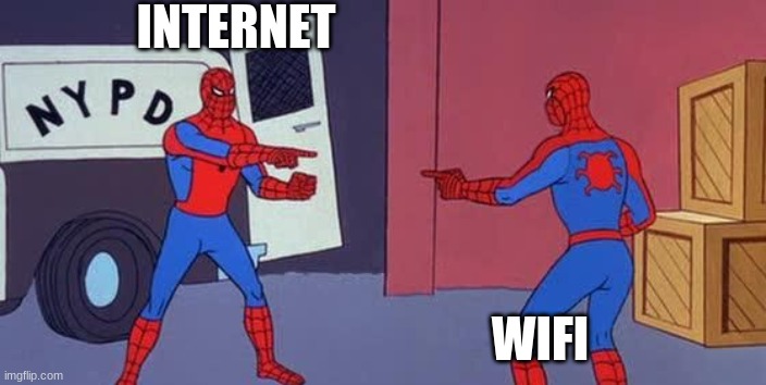Spider Man Double | INTERNET; WIFI | image tagged in spider man double | made w/ Imgflip meme maker