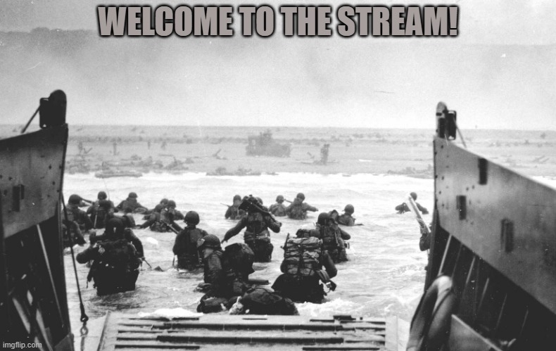 D-Day Landing | WELCOME TO THE STREAM! | image tagged in d-day landing | made w/ Imgflip meme maker