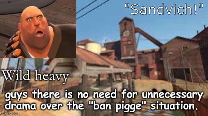 guys there is no need for unnecessary drama over the "ban pigge" situation. | made w/ Imgflip meme maker