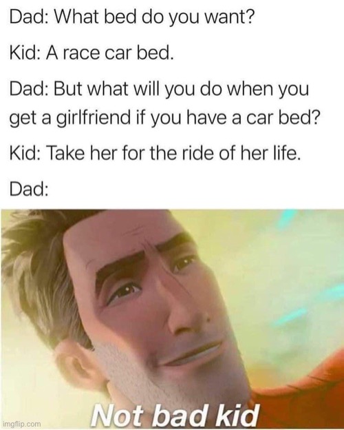 Race her | image tagged in car,bed,girl,ride | made w/ Imgflip meme maker