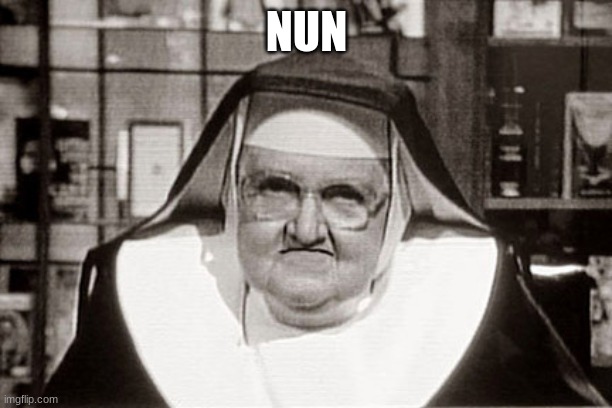Frowning Nun Meme | NUN | image tagged in memes,frowning nun | made w/ Imgflip meme maker