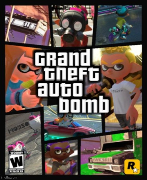 Grand Theft Auto Bomb | image tagged in grand theft auto bomb,splatoon,splatoon 2,splatoon 3,grand theft auto,gta | made w/ Imgflip meme maker