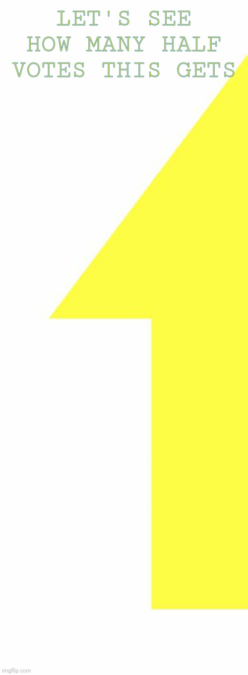 No upvotes or down or side votesallowed | LET'S SEE HOW MANY HALF VOTES THIS GETS | image tagged in memes | made w/ Imgflip meme maker