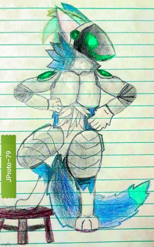 Poorly drawn but that's cause this was before Jolyne Braixen | image tagged in protogen,original character | made w/ Imgflip meme maker