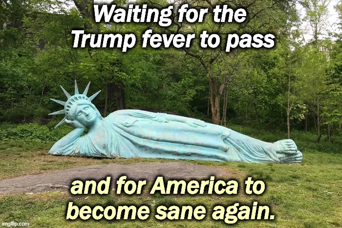 Losing power every day. | Waiting for the 
Trump fever to pass; and for America to 
become sane again. | image tagged in trump,mental illness,better | made w/ Imgflip meme maker