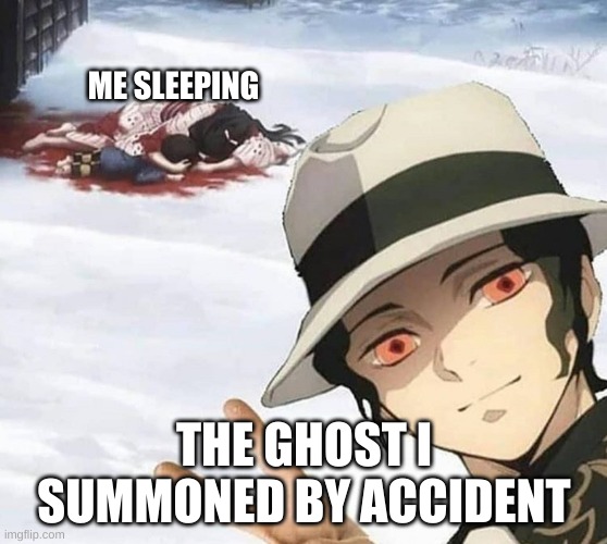 truth | ME SLEEPING; THE GHOST I SUMMONED BY ACCIDENT | image tagged in demon slayer,high-pitched demonic screeching | made w/ Imgflip meme maker