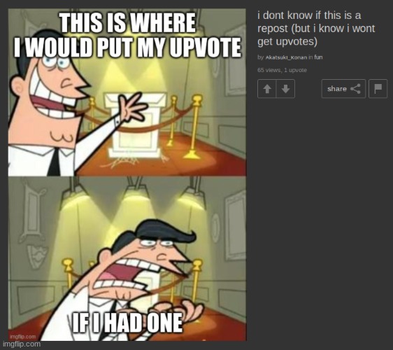 I finally have 1 upvote :o | image tagged in 1 upvote,oh wow are you actually reading these tags,funstream4 | made w/ Imgflip meme maker