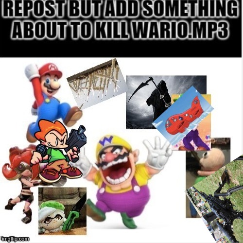 I added a machine gun | image tagged in wario | made w/ Imgflip meme maker
