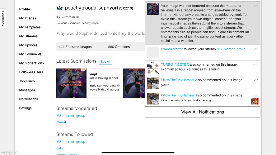 I unfeatured my own image lol | made w/ Imgflip meme maker