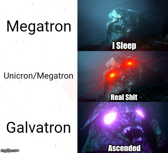 Sleeping Shaq (TFP Megatron Style with Ascended) | Megatron; Unicron/Megatron; Galvatron | image tagged in sleeping shaq tfp megatron style with ascended | made w/ Imgflip meme maker