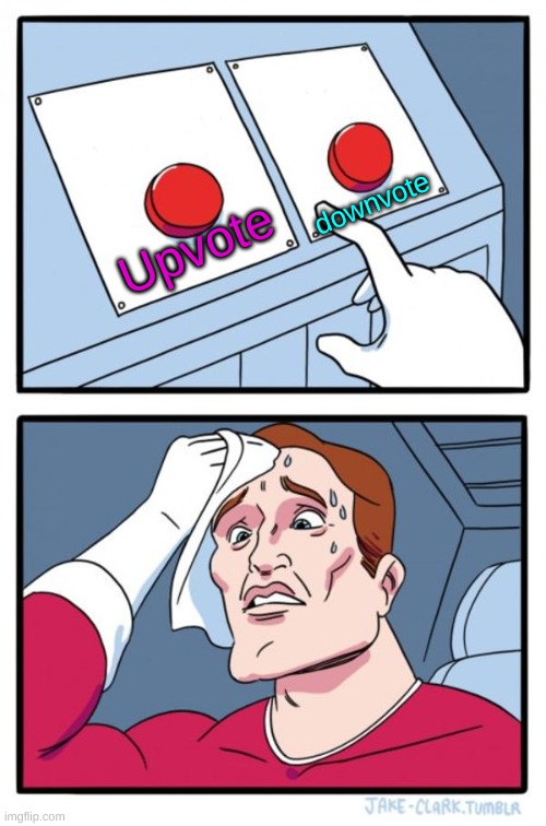 Two Buttons Meme | downvote; Upvote | image tagged in memes,two buttons | made w/ Imgflip meme maker