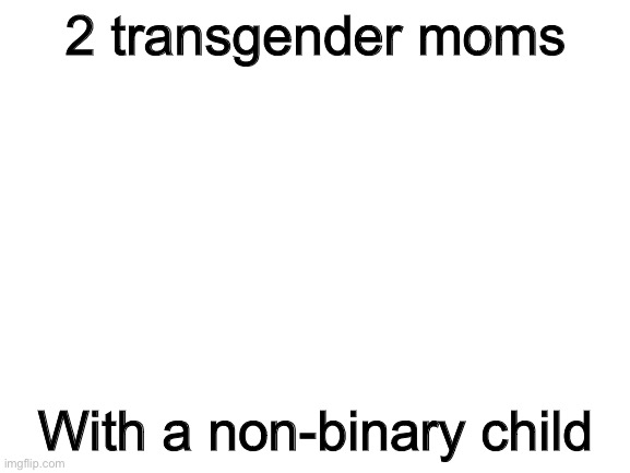 Blank White Template | 2 transgender moms; With a non-binary child | image tagged in blank white template | made w/ Imgflip meme maker