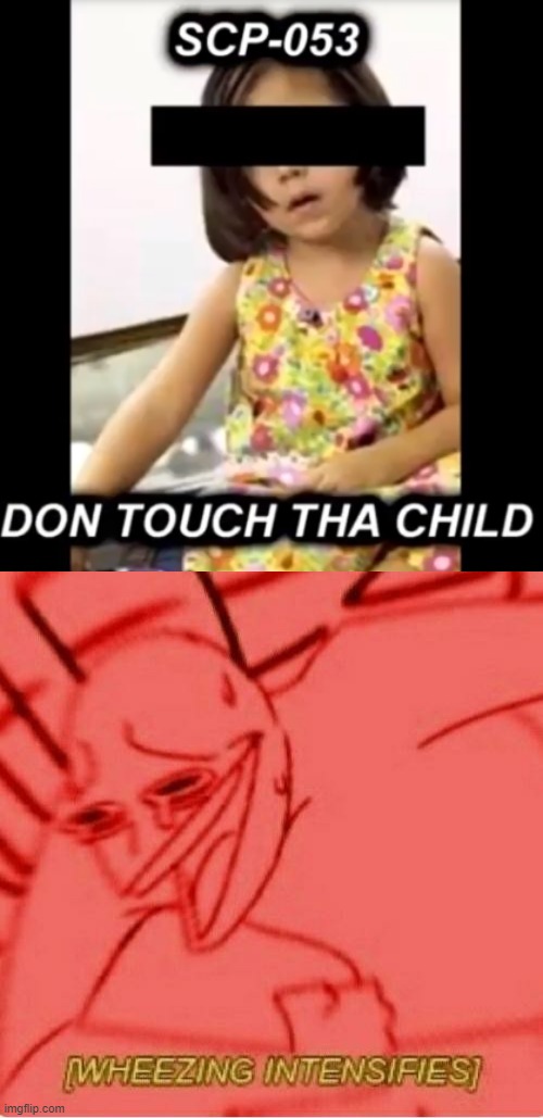 Don touch tha child | image tagged in wheeze,scp-53,don't touch da child,wheezing,died | made w/ Imgflip meme maker
