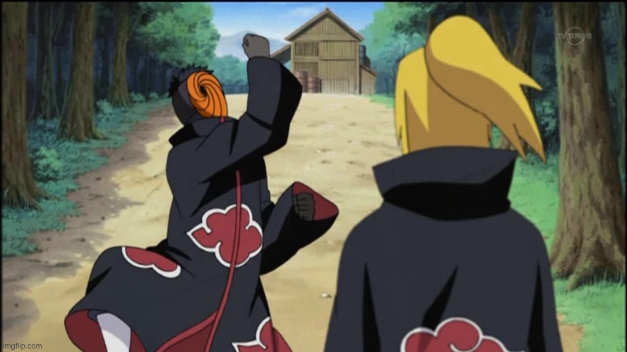 Obito and Deidara | image tagged in obito and deidara | made w/ Imgflip meme maker