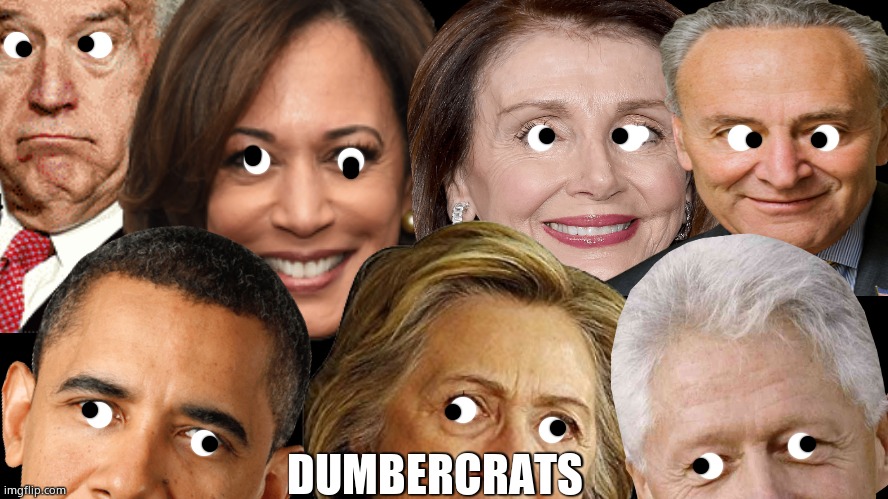 Googly Eyed Fun | DUMBERCRATS | image tagged in memes,democrats,idiots,party of haters,scumbags,political memes | made w/ Imgflip meme maker