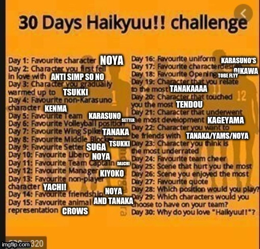 Day 22 | TANAKA/YAMS/NOYA | image tagged in haikyuu | made w/ Imgflip meme maker