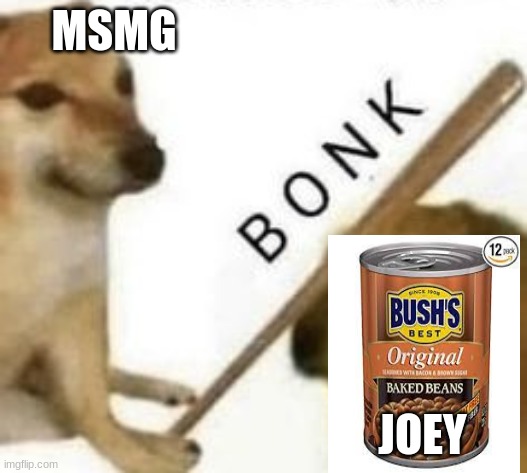 Bonk | MSMG JOEY | image tagged in bonk | made w/ Imgflip meme maker