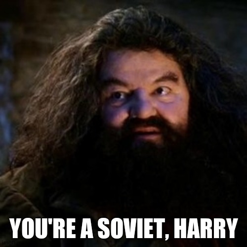 You're a wizard harry | YOU'RE A SOVIET, HARRY | image tagged in you're a wizard harry | made w/ Imgflip meme maker