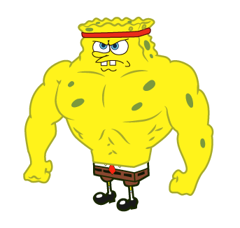 Transparent Buff Spongebob Blank Meme Template