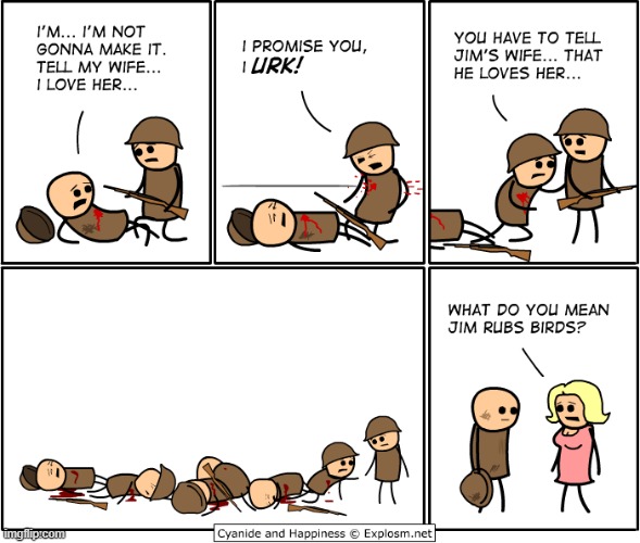 Rubbing Birds | image tagged in cyanide and happiness | made w/ Imgflip meme maker