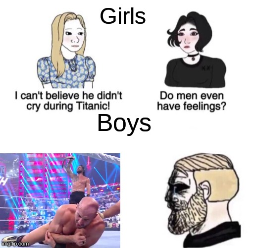 roman def CSRO | Girls; Boys | image tagged in chad crying | made w/ Imgflip meme maker