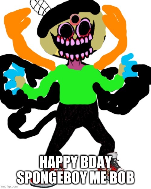 badly made Carlos Lemon with Drip | HAPPY BDAY SPONGEBOY ME BOB | made w/ Imgflip meme maker