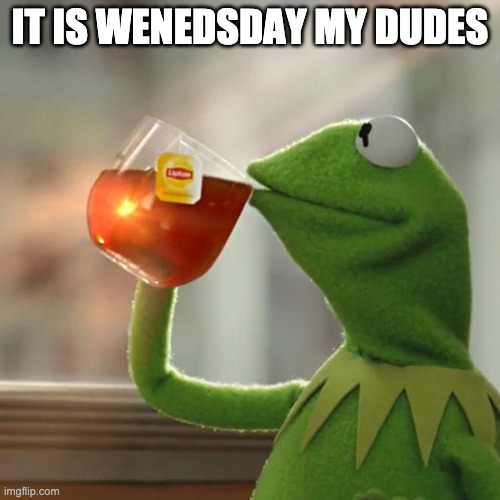 AAAAAAAAAAAAOOOOOOOOOUUUUAAAAAAAAAAAAAAAAAAA | IT IS WENEDSDAY MY DUDES | image tagged in memes,but that's none of my business,kermit the frog | made w/ Imgflip meme maker