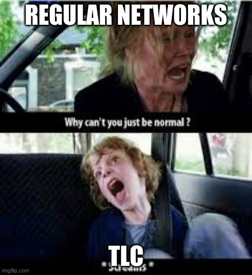 they do all the shows no one would ever dare too |  REGULAR NETWORKS; TLC | image tagged in why cant you just be normal | made w/ Imgflip meme maker