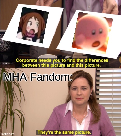 They're The Same Picture Meme | MHA Fandom: | image tagged in memes,they're the same picture | made w/ Imgflip meme maker