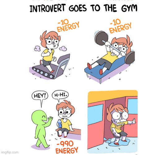 Introvert at the gym | image tagged in introvert,comics,shen,shen 1 push up,exercise,gym | made w/ Imgflip meme maker