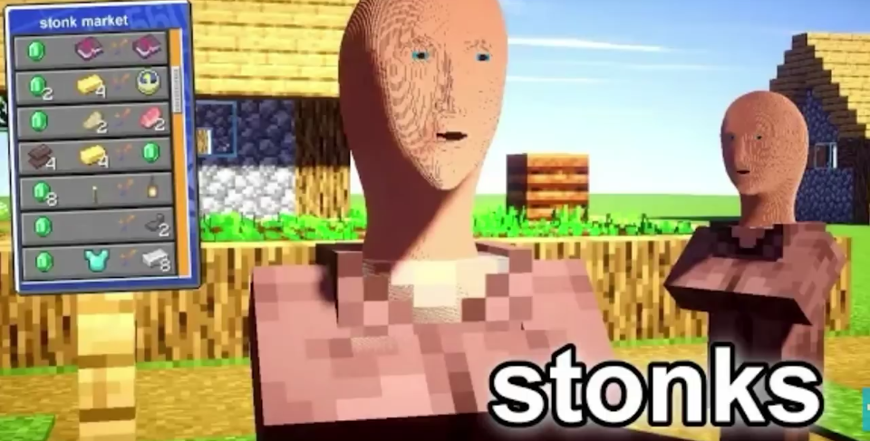 minecraft stonks Blank Meme Template