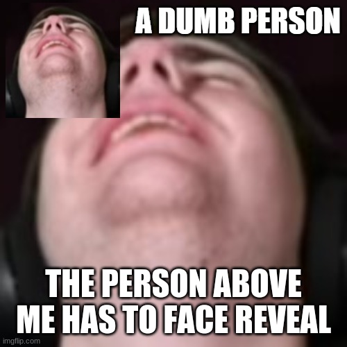 E | THE PERSON ABOVE ME HAS TO FACE REVEAL | image tagged in e | made w/ Imgflip meme maker