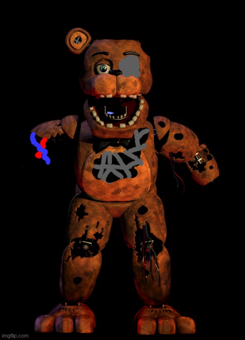 very withered freddy. | image tagged in withered freddy fazbear | made w/ Imgflip meme maker